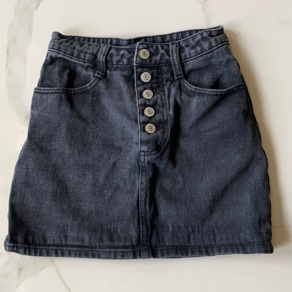 Brandy Melville J Galt Denim Mini Skirt Button Up